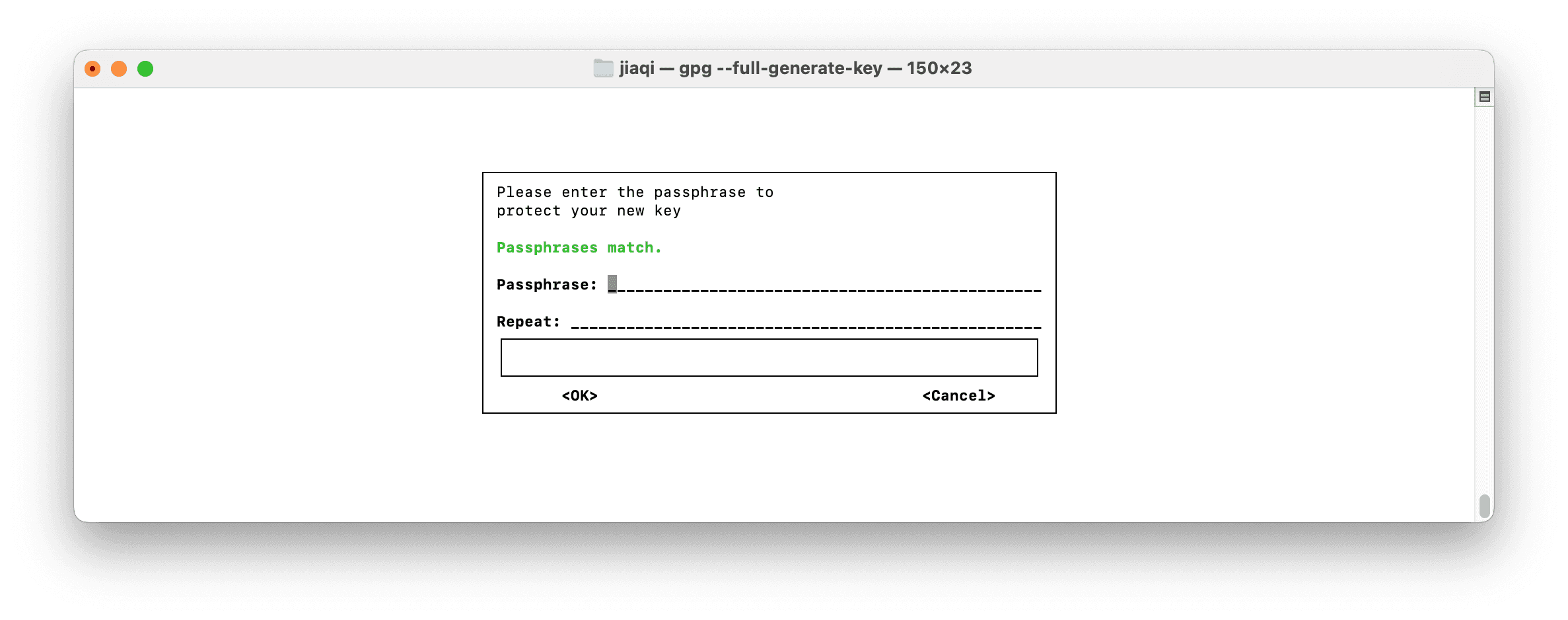 gpg passphrase